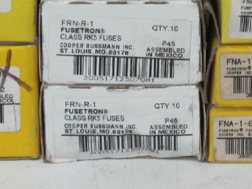 MIXED LOT OF 270 BUSSMAN FUSES, LPJ,FRN,FNQ,KTK,AGC  