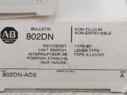 ALLEN BRADLEY 802DN AD5 DEVICENET LIMIT SWITCHES NEW  