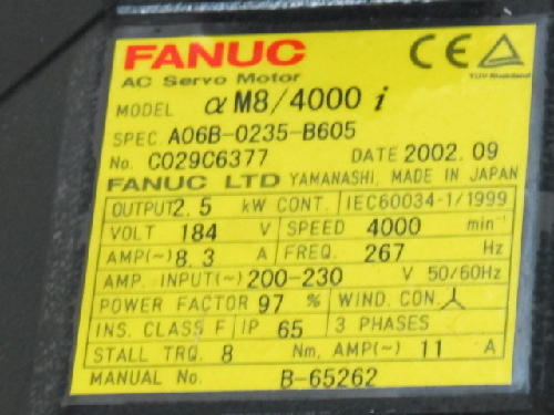 FANUC A06B 0235 B605 AC SERVO MOTOR  