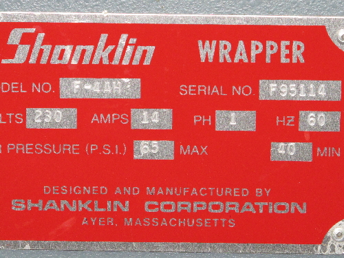 SHANKLIN F 4AH SHRINK WRAP MACHINE  