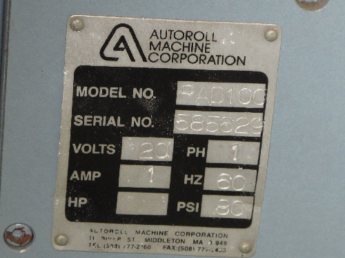 AUTOROLL MACHINE CORP. PAD100 PAD PRINTER  