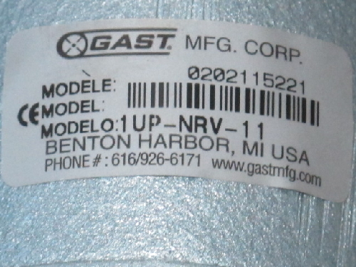 GAST 1UP NRV 11 LUBRICATED AIR MOTOR NEW  