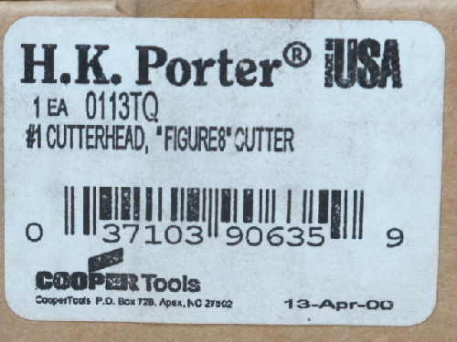 HK PORTER 0113TQ #1 REPLACEMENT FIGURE 8 5/16 CABLE CUTTER HEADS 